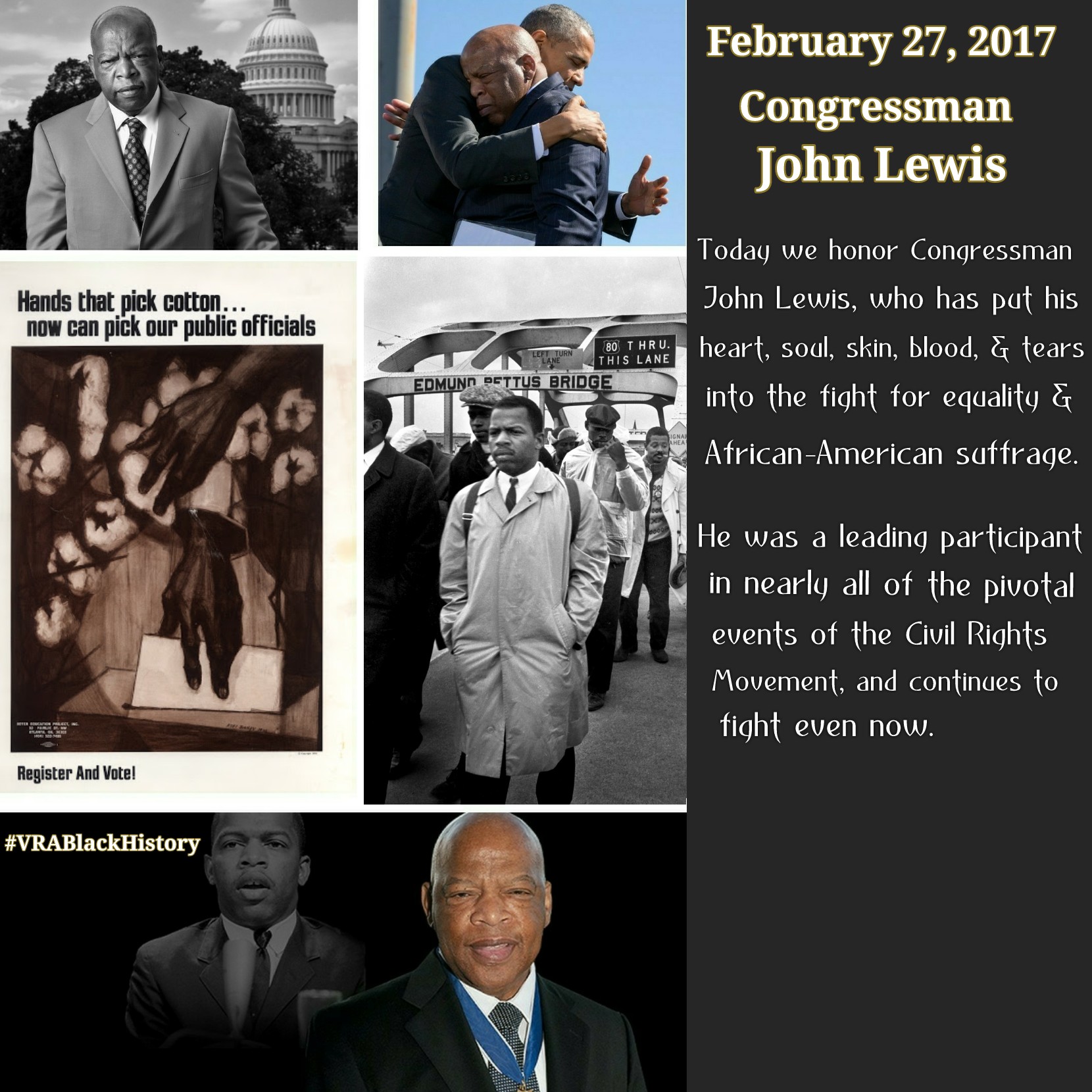 February 27, 2017- Congressman John Lewis (1940-present) #VRABlackHistory