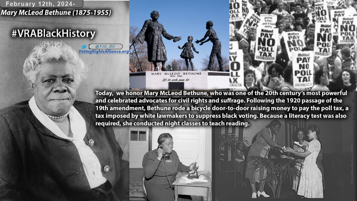 Feb. 12th, 2024- Mary McLeod Bethune (1875-1955) #VRABlackHistory 2024 ...