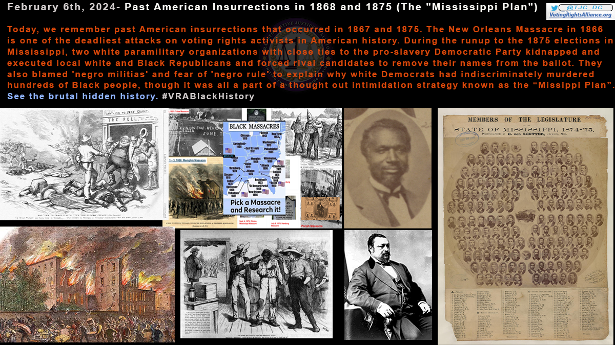 Feb. 6th , 2024- Past American Insurrections ﻿(1867 and 1875) #VRABlackHistory