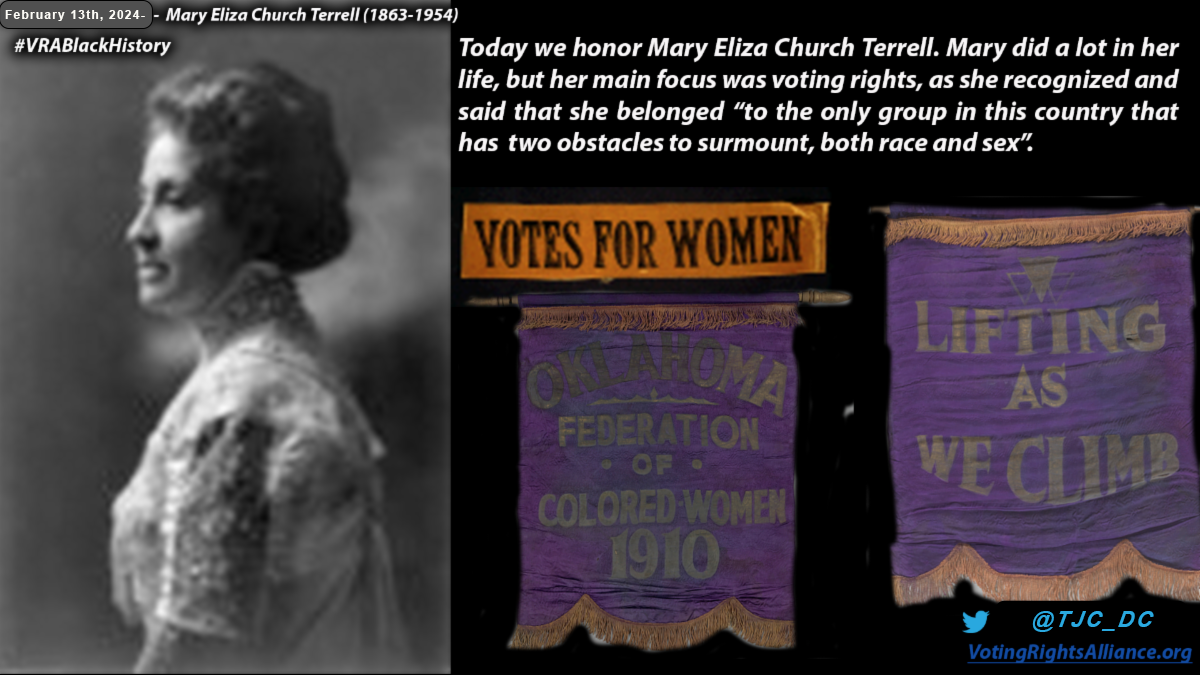 February 13, 2024- Mary Eliza Church Terrell (1863-1954) #VRABlackHistory 2024